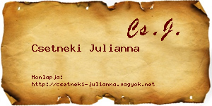 Csetneki Julianna névjegykártya