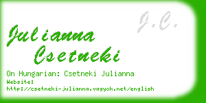 julianna csetneki business card